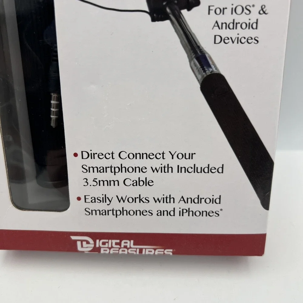 Selfie Stick Portable 39 Inch Android Or iPhone W/ Selfie Button W/ Device Mount